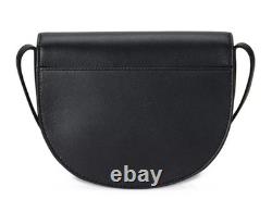 RALPH LAUREN RLL Witley Leather Medium Embossed Logo Crossbody Bag BLACK NWT