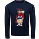 Rare Nwt Polo Ralph Lauren Mens Sz L 2020 Iconic Golf Bear Navy Cotton Sweater