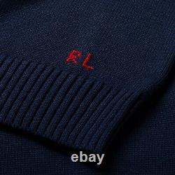 RARE NWT POLO RALPH LAUREN MENS sz L 2020 ICONIC GOLF BEAR NAVY COTTON SWEATER