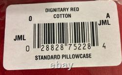 RARE Ralph Lauren DIGNITARY RED Standard Pillowcases (2) Italy Cotton NEW NOS