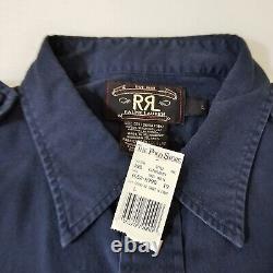 RRL Double RL Ralph Lauren Men's Shirt Rugged Cotton Navy Blue Large NWT