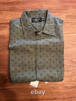 RRL Double RL Ralph Lauren Military Inspired Print Camp Shirt M