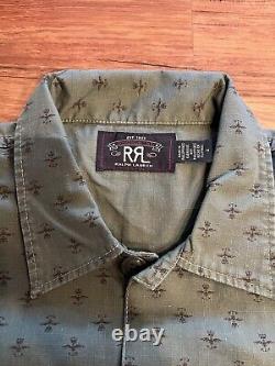 RRL Double RL Ralph Lauren Military Inspired Print Camp Shirt M