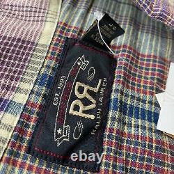 RRL Polo Ralph Lauren Shirt Pearl Snap NWT Western Cowboy Men's Large Linen