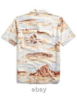 RRL Ralph Lauren 1950 NWT Vintage Western Scenic Print Linen Shirt Camp Small