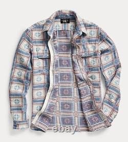 RRL Ralph Lauren 1950s Inspired Southwestern Thick Brushed Jacquard Workshirt- L