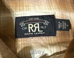 RRL Ralph Lauren Brown Check Native Patterned Mens Button Front Size M NWT