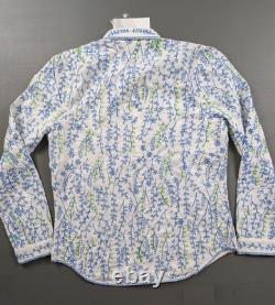 RRL Ralph Lauren Embroidered Shirt Size 1 White Blue Green Floral MSRP $395 NWT