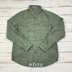 RRL Ralph Lauren Flannel Shirt Mens Medium Green Worker Casual Western NWOT