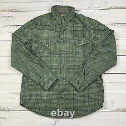 RRL Ralph Lauren Flannel Shirt Mens Medium Green Worker Casual Western NWOT