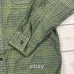 RRL Ralph Lauren Flannel Shirt Mens Medium Green Worker Casual Western NWOT