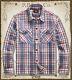 Rrl Ralph Lauren Men's Plaid Thick Twill Overshirt Distressed Accent Shirt