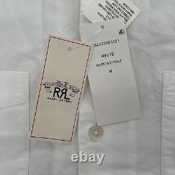 RRL Ralph Lauren Shirt Adult Medium White Button Up Cotton Pockets Mens M NEW