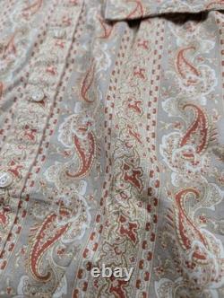 RRL Ralph Lauren Shirt M Paisley Print 100% Cotton Western Workwear Boho Vintage