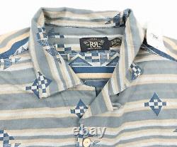 RRL Ralph Lauren Shirt Mens 2XL XXL Button Up Knit Jersey Navajo Double RL NEW