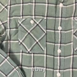 RRL Ralph Lauren Shirt Mens Medium Green Flannel Plaid Western Work NWOT