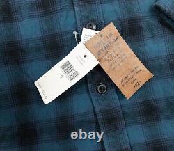 RRL Ralph Lauren Shirt Mens XLarge Blue Flannel Button Up Double RL Plaid NEW