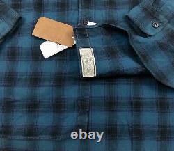 RRL Ralph Lauren Shirt Mens XLarge Blue Flannel Button Up Double RL Plaid NEW