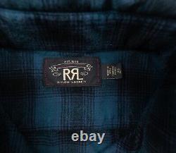 RRL Ralph Lauren Shirt Mens XLarge Blue Flannel Button Up Double RL Plaid NEW