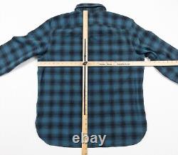 RRL Ralph Lauren Shirt Mens XLarge Blue Flannel Button Up Double RL Plaid NEW