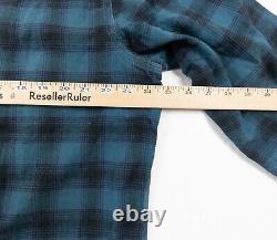 RRL Ralph Lauren Shirt Mens XLarge Blue Flannel Button Up Double RL Plaid NEW