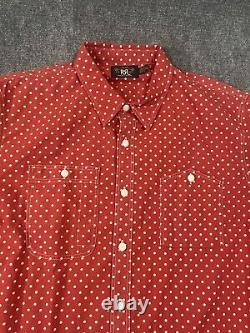 RRL Ralph Lauren Shirt Mens Xxl Polka Dot Western Cowboy