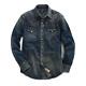 Rrl Ralph Lauren Slim Fit Denim Western Shirt Dark Wash Mens Size Xs