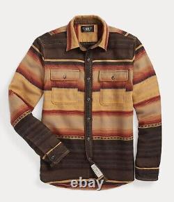 RRL Ralph Lauren Vintage Inspired Brushed Cotton Jacquard Workshirt-MEN-XXL