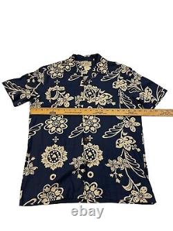 RRL Ralph Lauren Vintage Inspired Hawaiian Navy Floral Shirt MEN Small Shirt