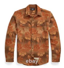 RRL Ralph lauren Floral Jacquard Cotton Workshirt-MEN- XL