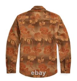 RRL Ralph lauren Floral Jacquard Cotton Workshirt-MEN- XL