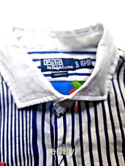 Ralph Lauren 100% Linen Print Striped Shirt Ch. 48. Xl. Nwt. Comme Des Garcon