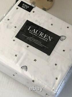 Ralph Lauren 4 pc KING Sheet Set Bumble Bee / Bee Hive 100% Cotton Percale NEW
