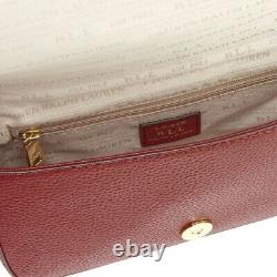 Ralph Lauren Bag Red Carmen Embroidered Leather Crossbody Bag New With Tags