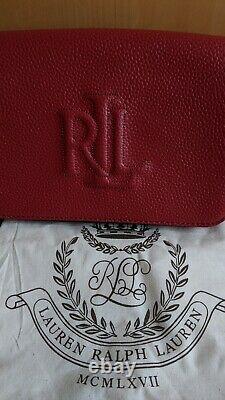 Ralph Lauren Bag Red Carmen Embroidered Leather Crossbody Bag New With Tags