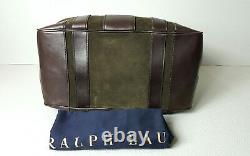 Ralph Lauren Black Label Gents Leather Suede Travel Olive/brown UNISEX Tote Bag