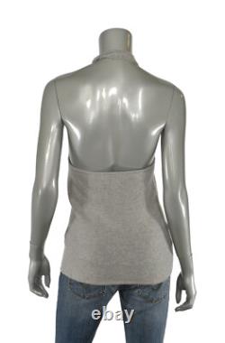 Ralph Lauren Black Label Grey Cashmere Halter Neck Tank Top Sweater L New $398