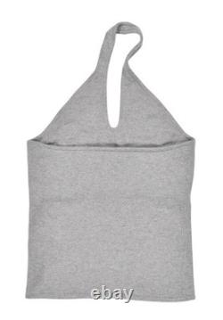 Ralph Lauren Black Label Grey Cashmere Halter Neck Tank Top Sweater L New $398