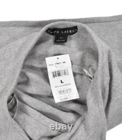 Ralph Lauren Black Label Grey Cashmere Halter Neck Tank Top Sweater L New $398