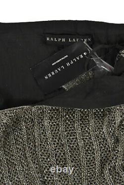 Ralph Lauren Black Label Metallic Grey Beaded Silk Cami Top 8 New $3498