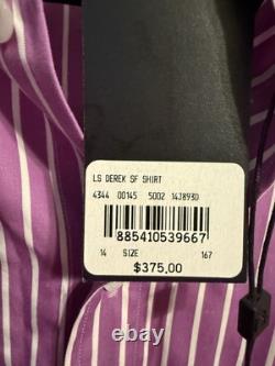 Ralph Lauren Black Label New W Tags Womans Purple Stripe Shirt Size 14 $345