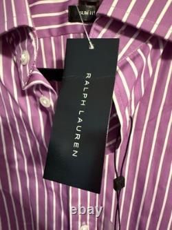 Ralph Lauren Black Label New W Tags Womans Purple Stripe Shirt Size 14 $345