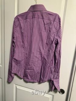 Ralph Lauren Black Label New W Tags Womans Purple Stripe Shirt Size 14 $345