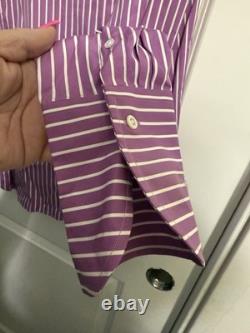 Ralph Lauren Black Label New W Tags Womans Purple Stripe Shirt Size 14 $345