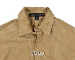 Ralph Lauren Black Label Suede Leather Puff Sleeve Shirt Blouse New $1898