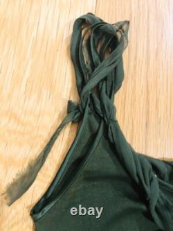 Ralph Lauren Black Label Top Cami Green 100% Mercerized Cotton Chiffon Ruffles L