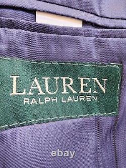 Ralph Lauren Blazer Blue Windowpane Plaid Linen Notch Lapel Ch 40 New