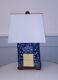 Ralph Lauren Blue And White Lotus Flower Floral Accent Table Lamp Nwt