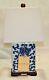 Ralph Lauren Blue On White Floral Small Porcelain Table Lamp & Shade New