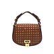 Ralph Lauren Brown Leather & Raffia Woven Tanner Crossbody Bag Nwt